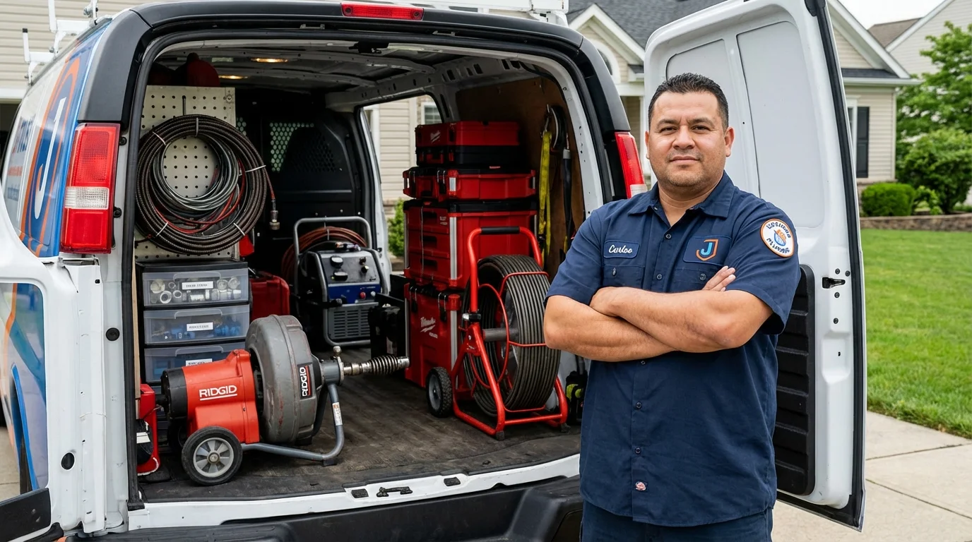 Professional drain cleaning equipment and Johns Plumbing LLC plumber in Lilbourn
