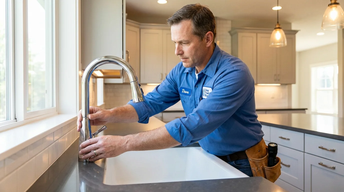 Kitchen faucet installation by Johns Plumbing LLC in Lilbourn