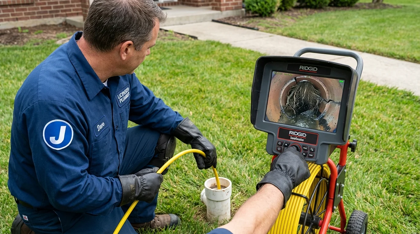 Sewer camera inspection being performed by Johns Plumbing LLC in Lilbourn